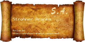 Strohner Aranka névjegykártya